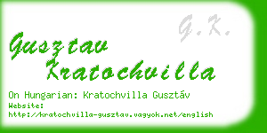 gusztav kratochvilla business card