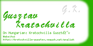 gusztav kratochvilla business card